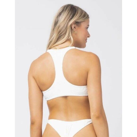 L*Space Jaylo Bikini Top in Cream Racerback Size XS NWT - Picture 2 of 7